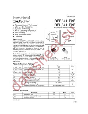IRFR3411TRPBF datasheet  